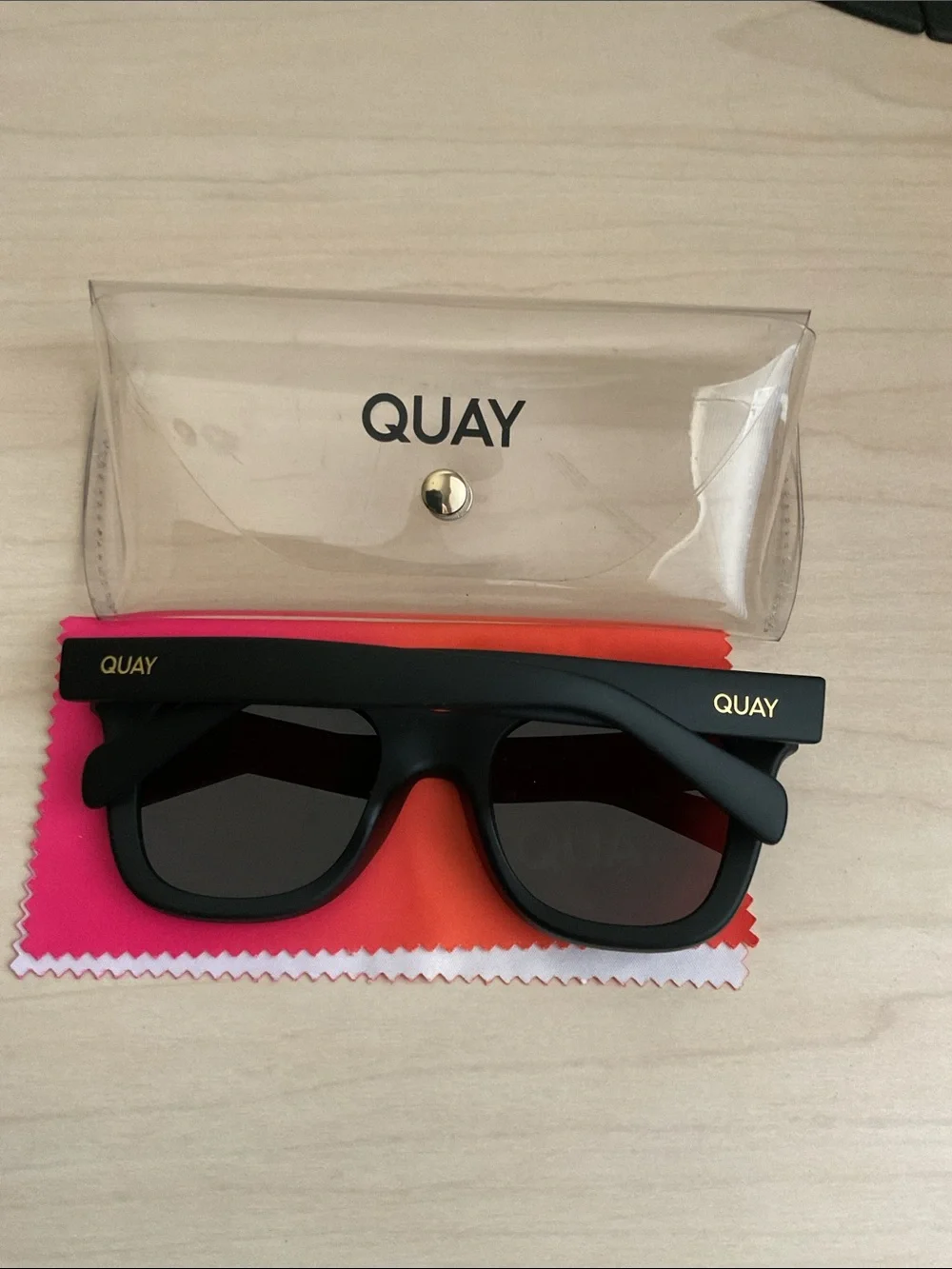 Quay Australia Black Polarized 'After Hours' Square Sunglasses